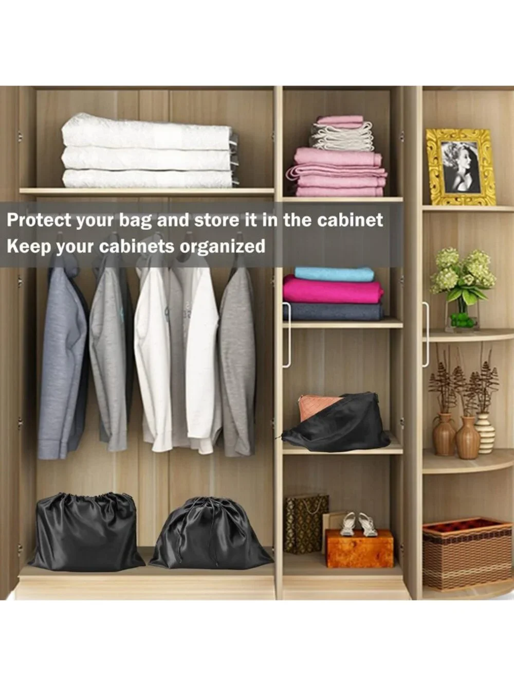 30 Pack Silk Dust Bags for Handbags, Purses & Shoes - Travel Storage Pouches